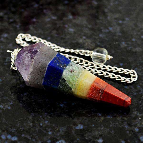 gemsmore:Natural Seven Chakra Reiki Healing Point Pendulum