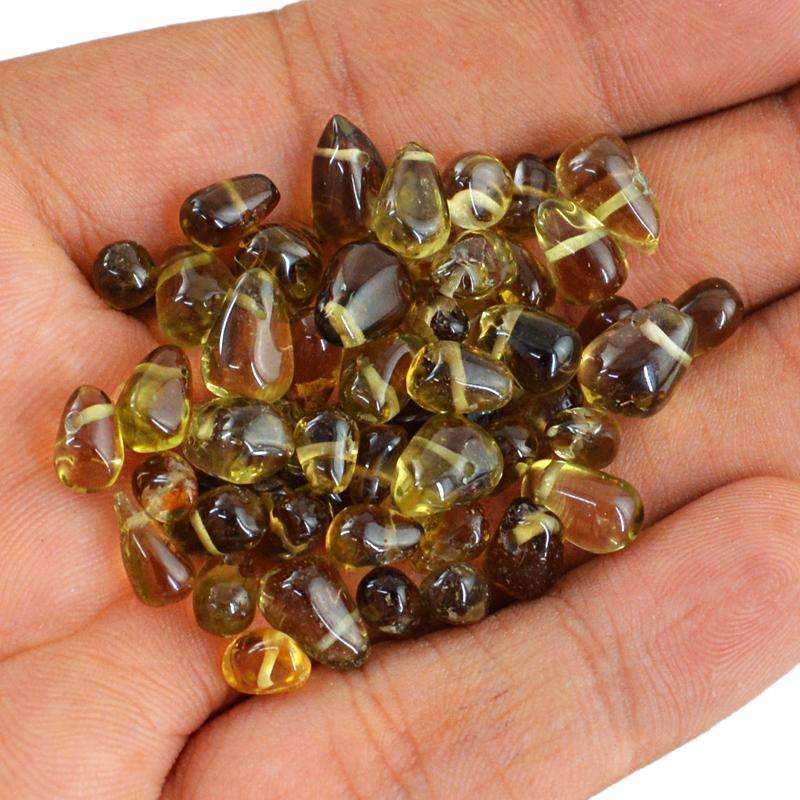 gemsmore:Natural Smoky Quartz Beads Lot - Drilled