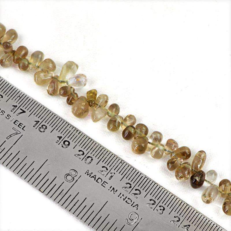 gemsmore:Natural Smoky Quartz Beads Strand - Untreated Drilled