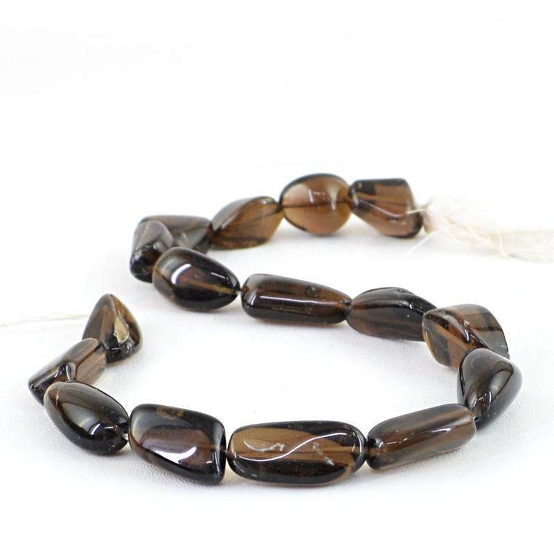 gemsmore:Natural Smoky Quartz Beads Strand