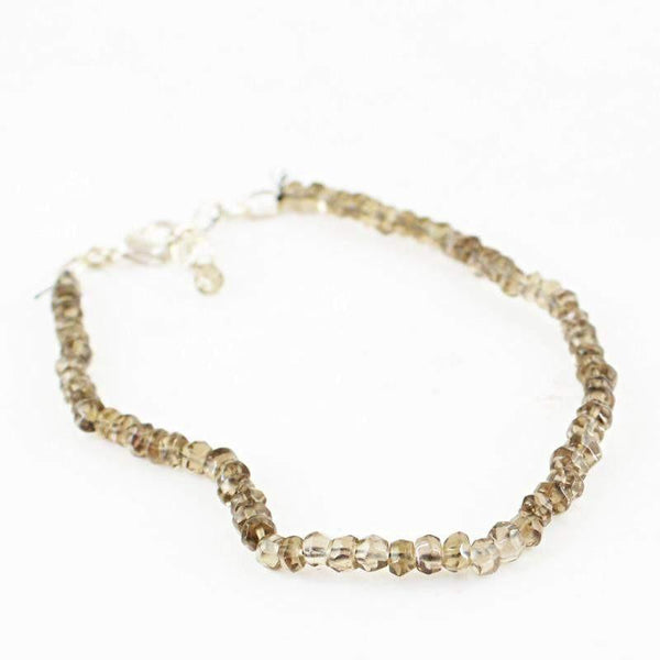 gemsmore:Natural Smoky Quartz Bracelet Faceted Round Shape Beads