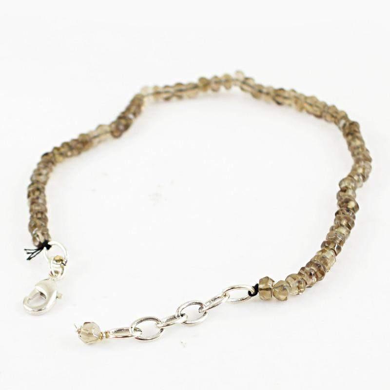 gemsmore:Natural Smoky Quartz Bracelet Faceted Round Shape Beads