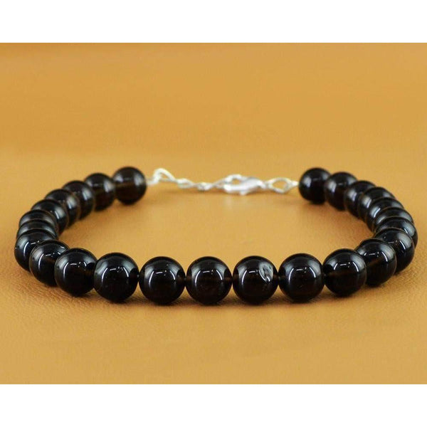 gemsmore:Natural Smoky Quartz Bracelet Round Shape Beads