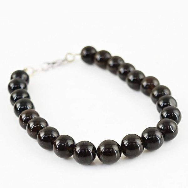 gemsmore:Natural Smoky Quartz Bracelet Round Shape Beads