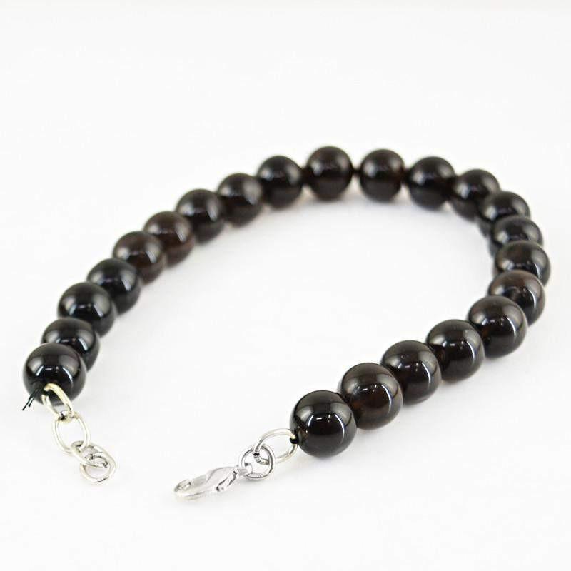 gemsmore:Natural Smoky Quartz Bracelet Round Shape Beads