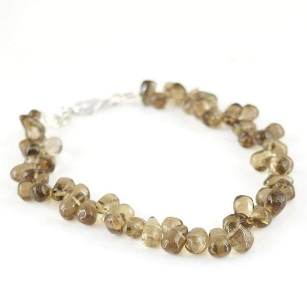 gemsmore:Natural Smoky Quartz Bracelet Tear Drop Beads