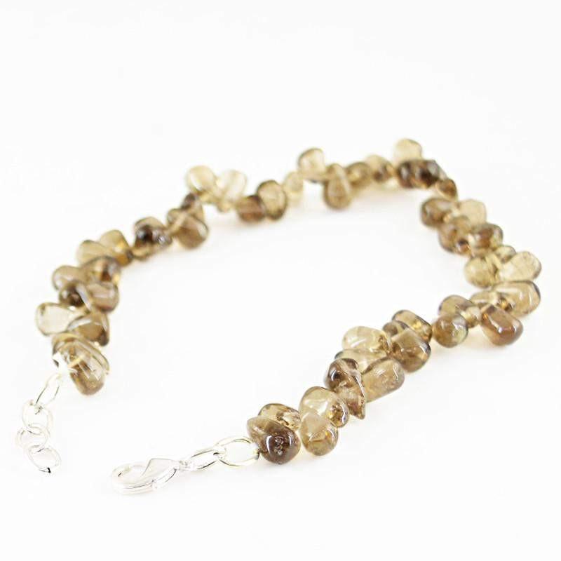 gemsmore:Natural Smoky Quartz Bracelet Tear Drop Beads