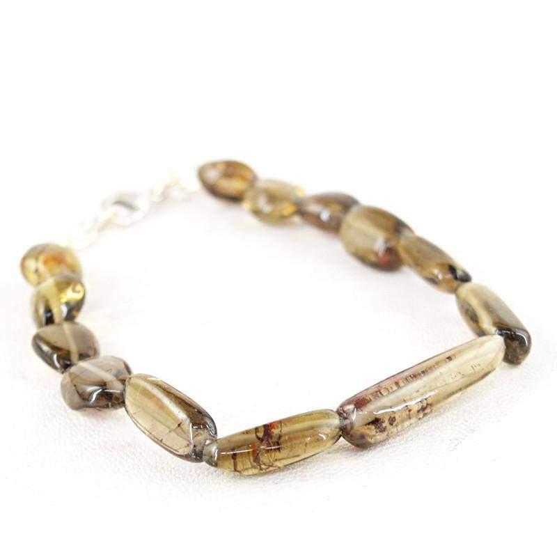 gemsmore:Natural Smoky Quartz Bracelet Untreated Beads