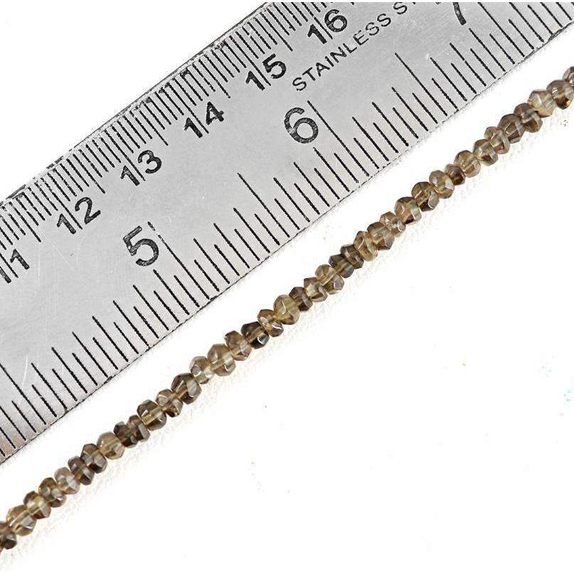 gemsmore:Natural Smoky Quartz Drilled Beads Strand - Round Cut