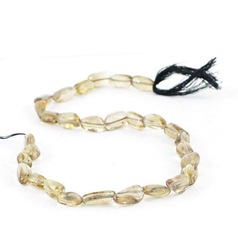 gemsmore:Natural Smoky Quartz Drilled Beads Strand