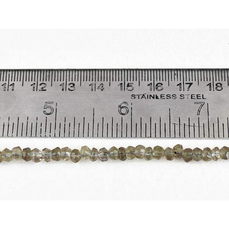 gemsmore:Natural Smoky Quartz Drilled Round Cut Beads Strand