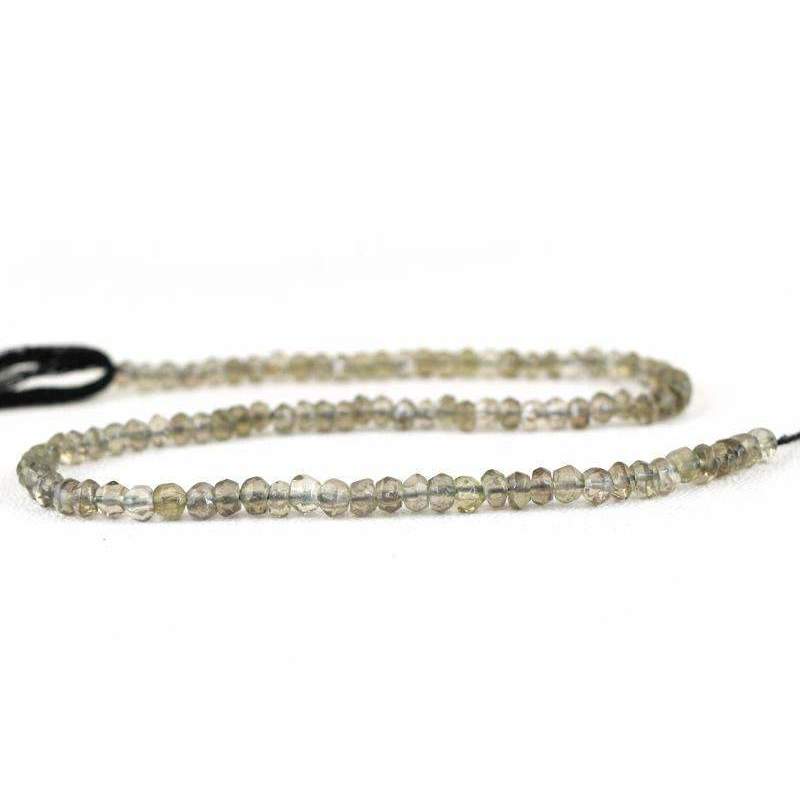 gemsmore:Natural Smoky Quartz Drilled Round Cut Beads Strand