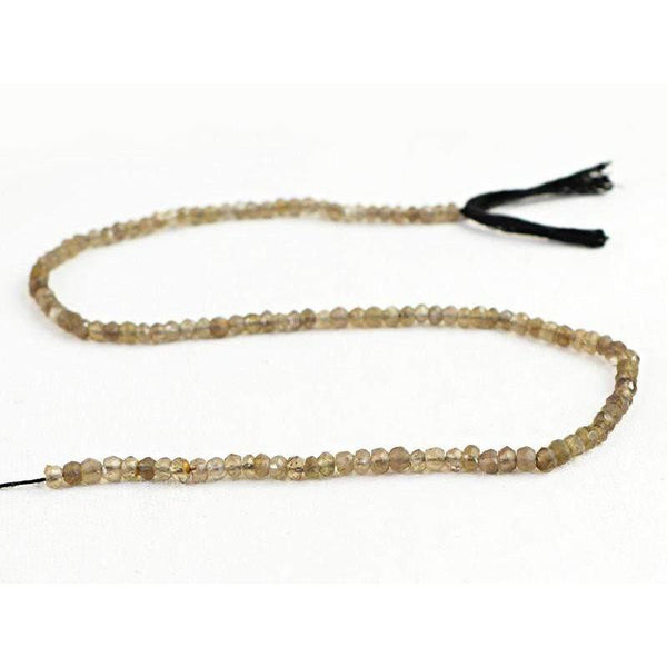 gemsmore:Natural Smoky Quartz Faceted Beads Strand