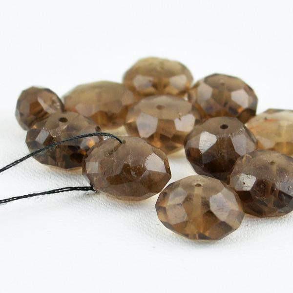 gemsmore:Natural Smoky Quartz Faceted Round Beads Lot