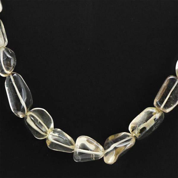gemsmore:Natural Smoky Quartz Necklace 20 Inches Long Untreated Beads