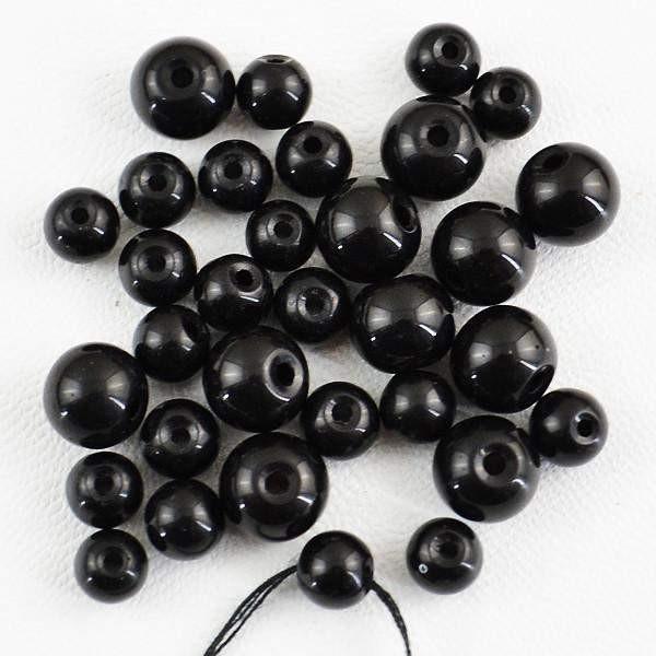 gemsmore:Natural Smoky Quartz Round Shape Drilled Beads Lot