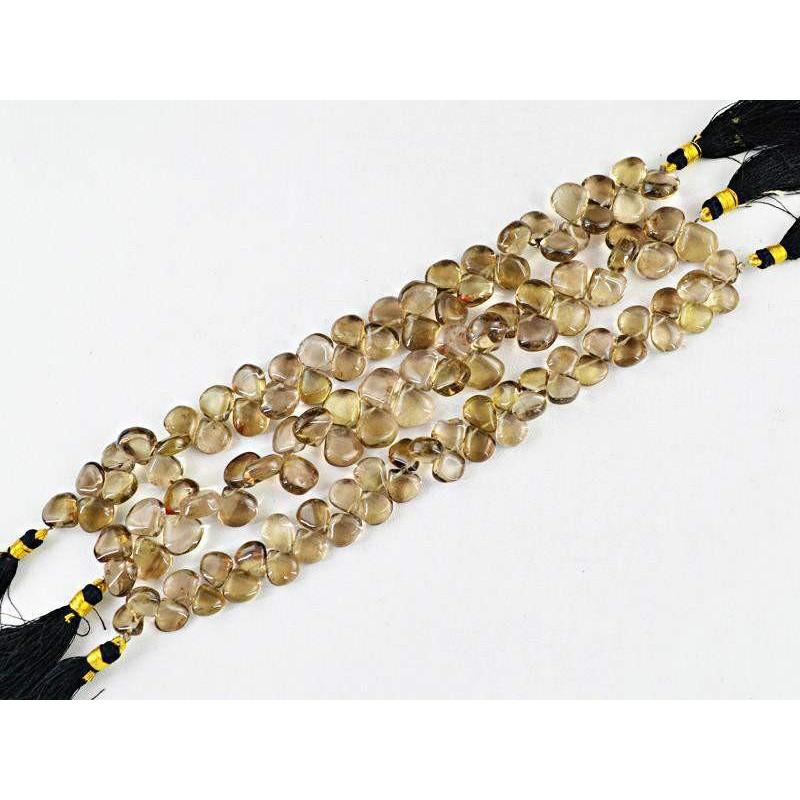 gemsmore:Natural Smoky Quartz Unheated Drilled Beads Strands