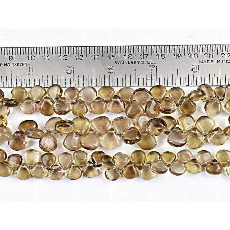 gemsmore:Natural Smoky Quartz Unheated Drilled Beads Strands