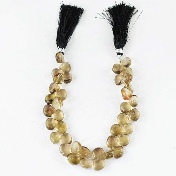 gemsmore:Natural Smoky Quartz Untreated Beads Strand