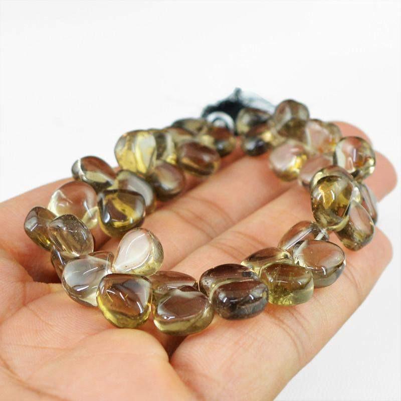 gemsmore:Natural Smoky Quartz Untreated Beads Strand