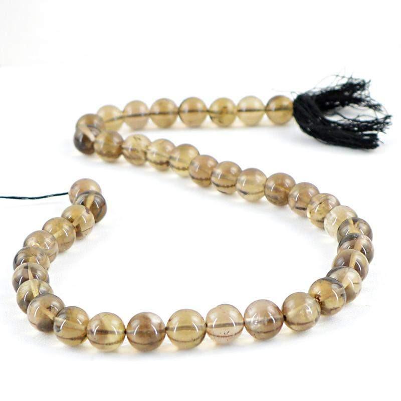 gemsmore:Natural Smoky Quartz Untreated Beads Strand