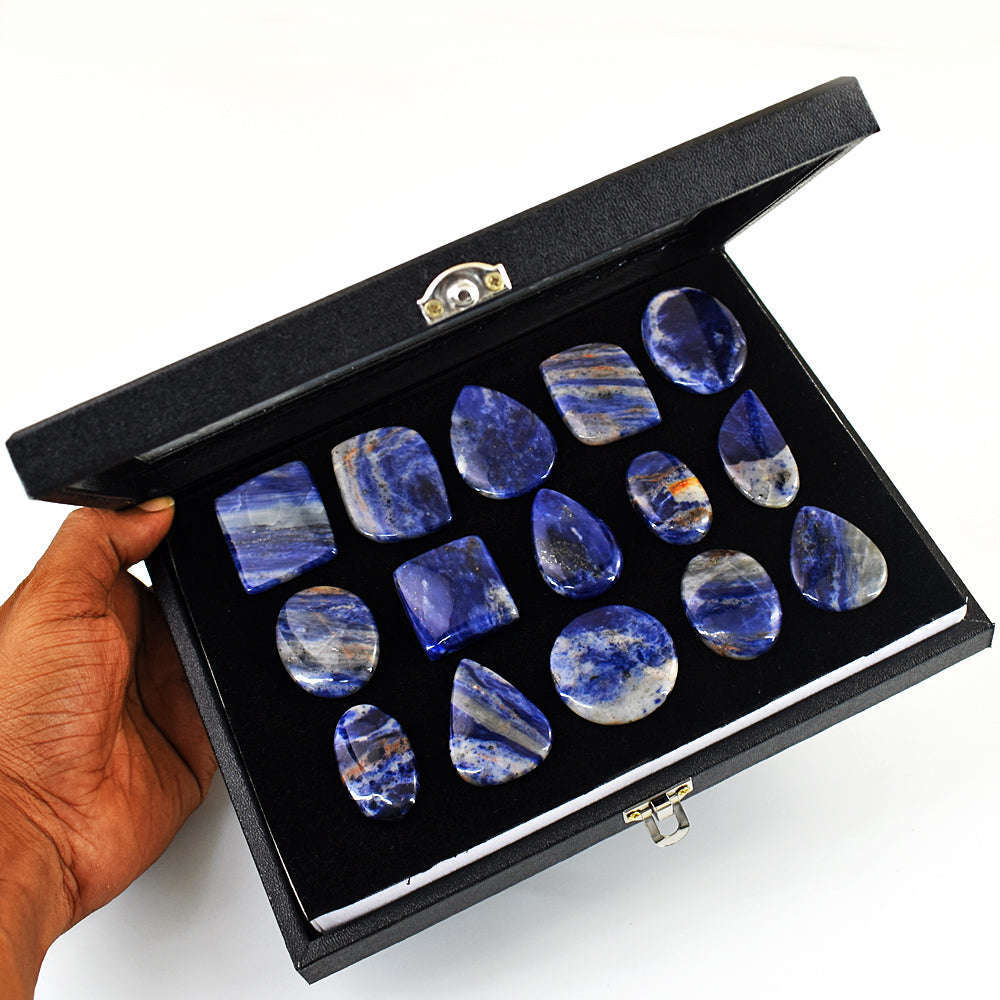 gemsmore:Natural Sodalite Untreated Gemstone Cabochon Lot