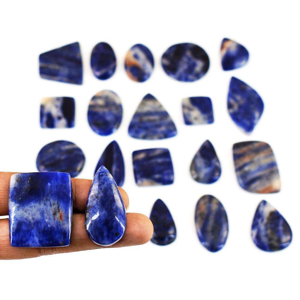 gemsmore:Natural Sodalite Untreated Gemstone Cabochon Lot