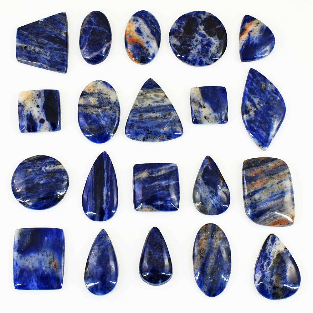 gemsmore:Natural Sodalite Untreated Gemstone Cabochon Lot