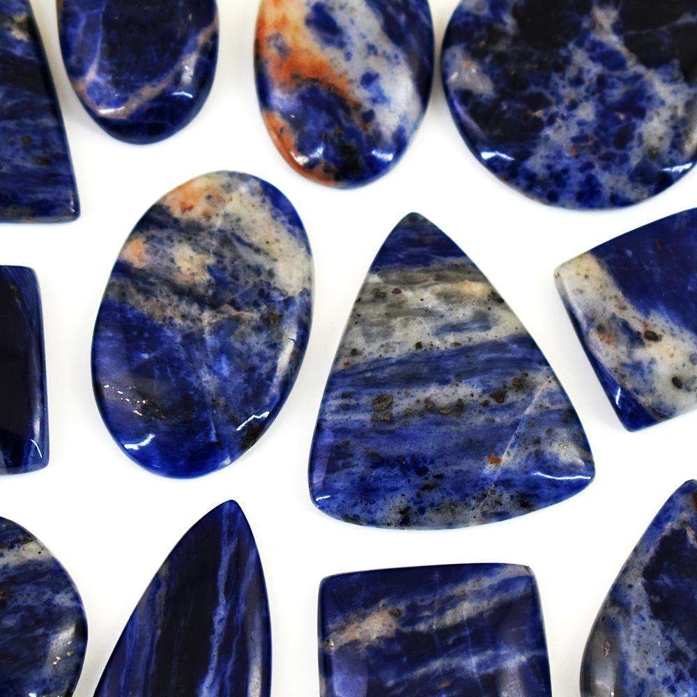 gemsmore:Natural Sodalite Untreated Gemstone Cabochon Lot