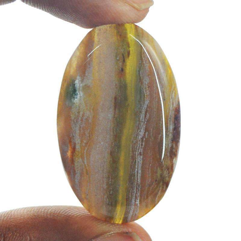 gemsmore:Natural Striped Agate Gemstone - Untreated Oval Shape