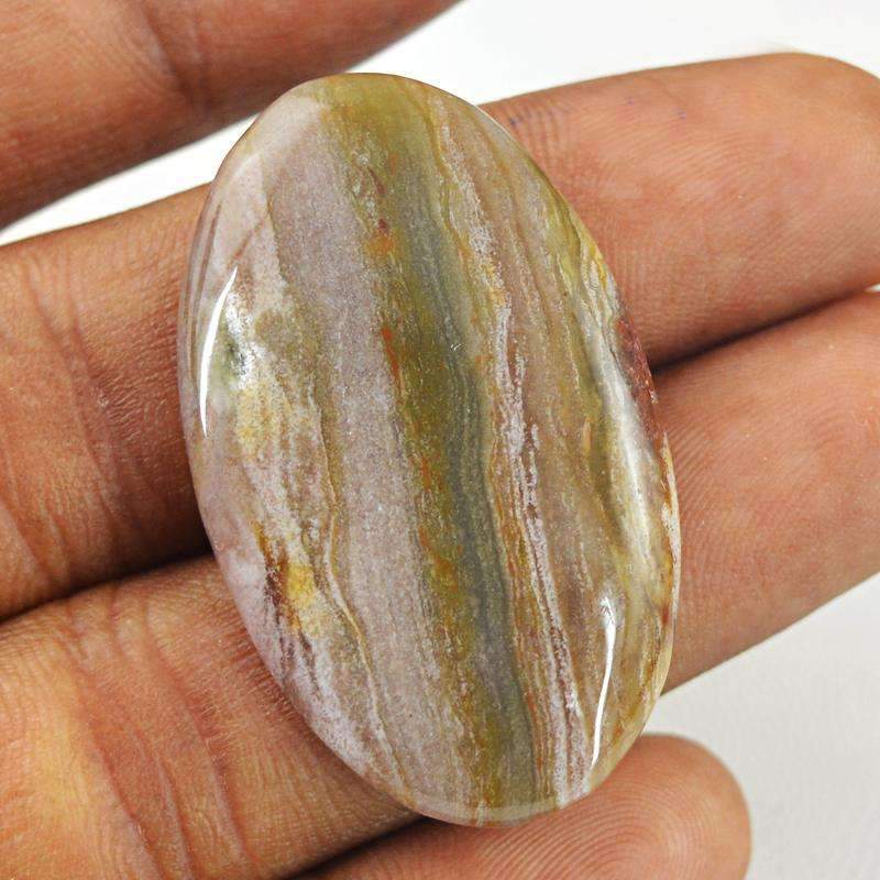 gemsmore:Natural Striped Agate Gemstone - Untreated Oval Shape
