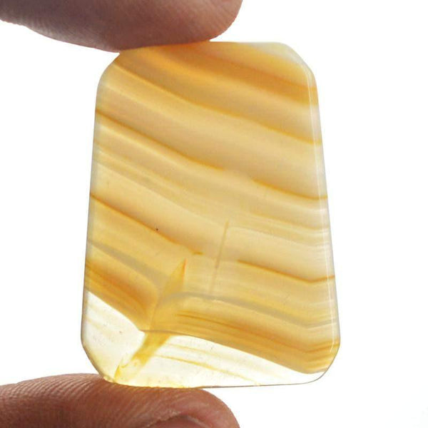 gemsmore:Natural Striped Agate Healing Palm Untreated Gemstone