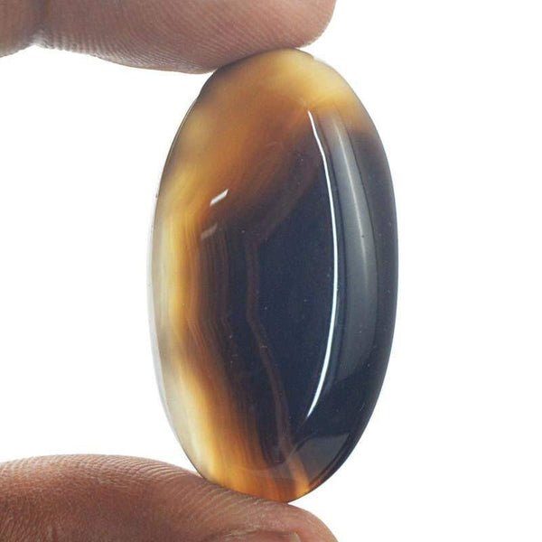 gemsmore:Natural Striped Onyx Oval Shape Loose Gemstone