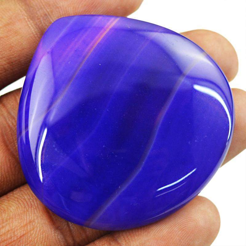 gemsmore:Natural Striped Purple Onyx Pear Shape Gemstone