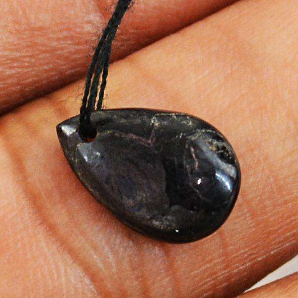 gemsmore:Natural Tektite Pear Shape Untreated Drilled Loose Gemstone