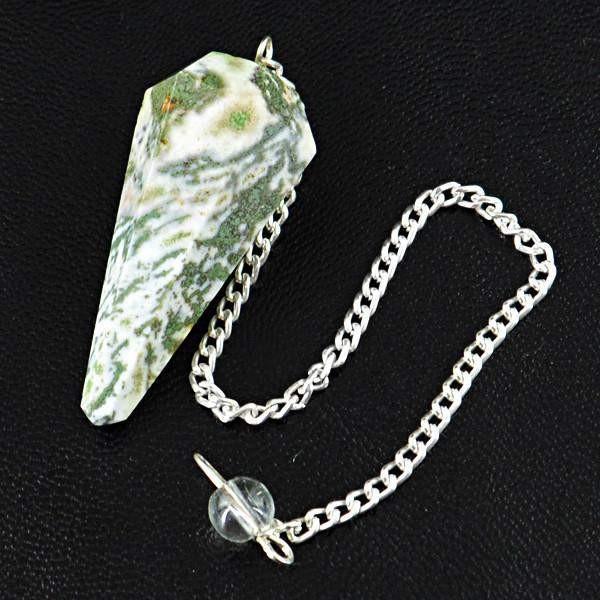 gemsmore:Natural Tree Agate Healing Pendulum