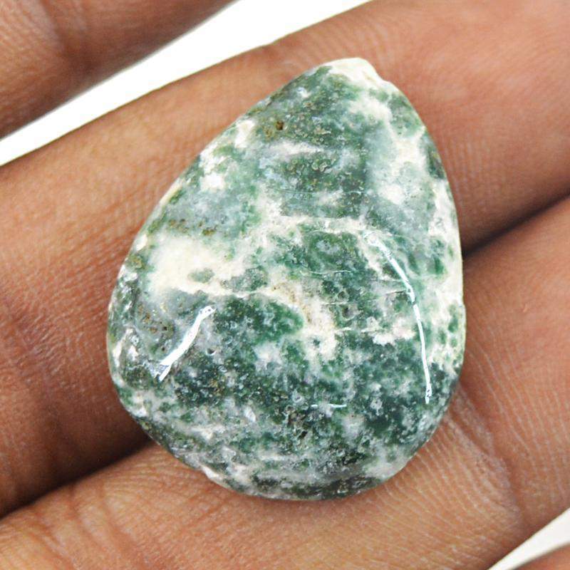 gemsmore:Natural Tree Agate Pear Shape Genuine Gemstone