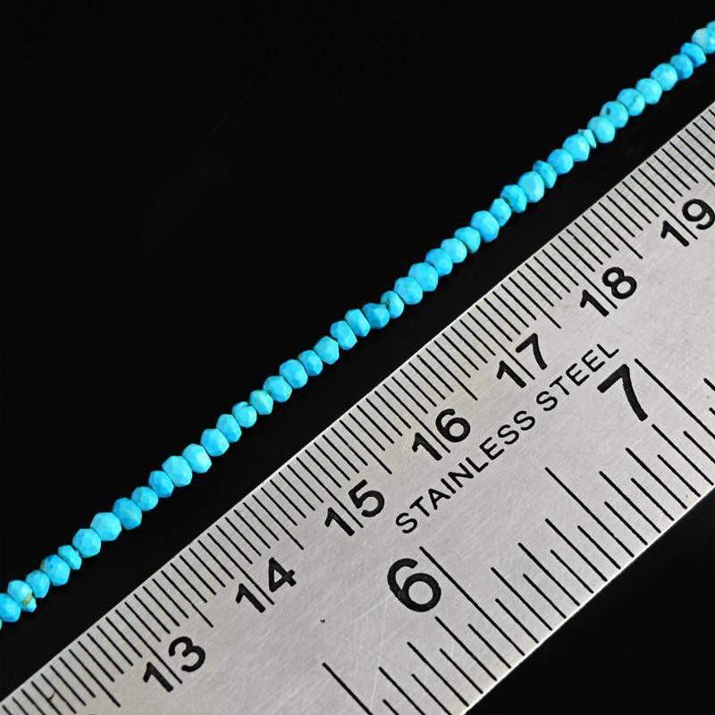 gemsmore:Natural Turquoise Drilled Beads Strand