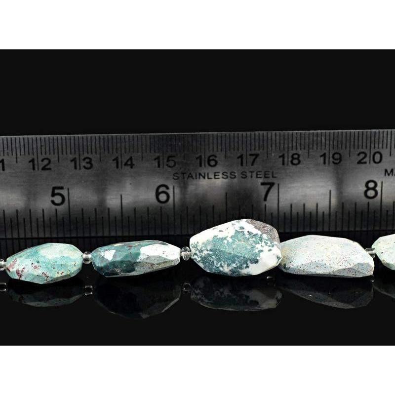 gemsmore:Natural Turquoise Faceted Drilled Beads Strand