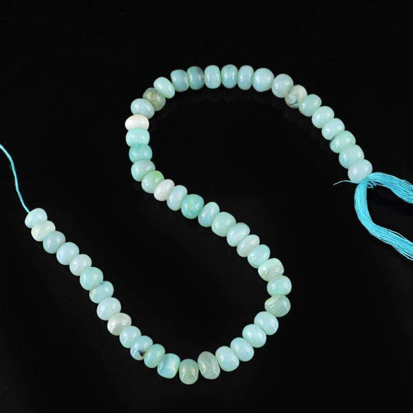 gemsmore:Natural Unheated Blue Chalcedony Beads Strand