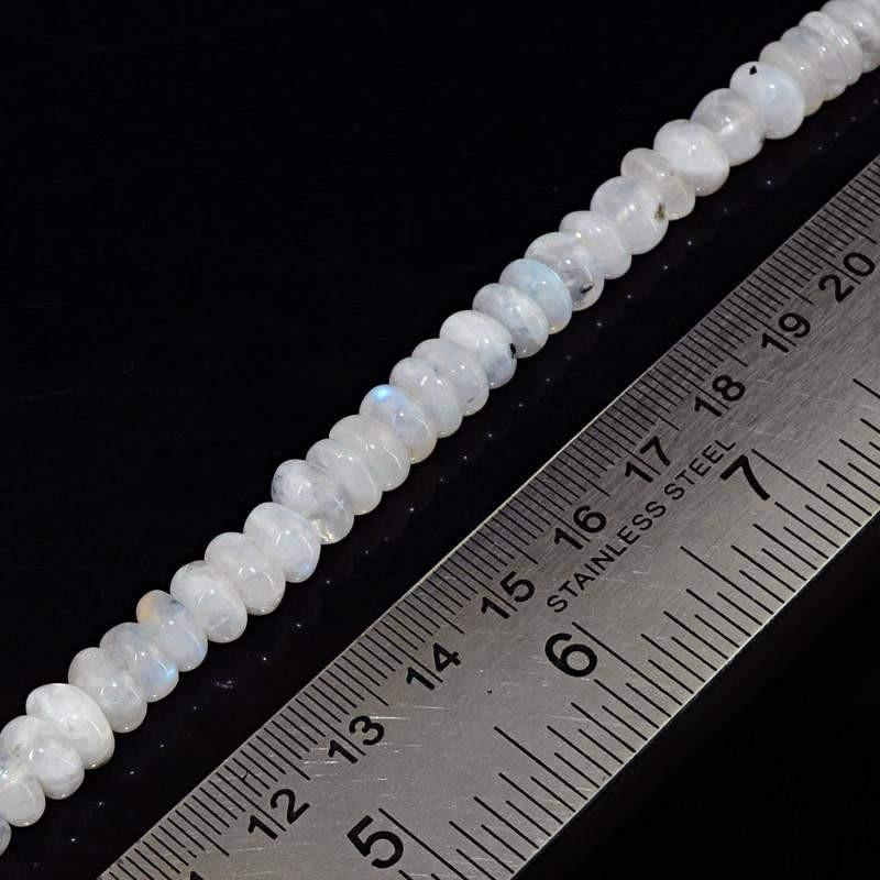 gemsmore:Natural Unheated Blue Flash Moonstone Round Beads Strand