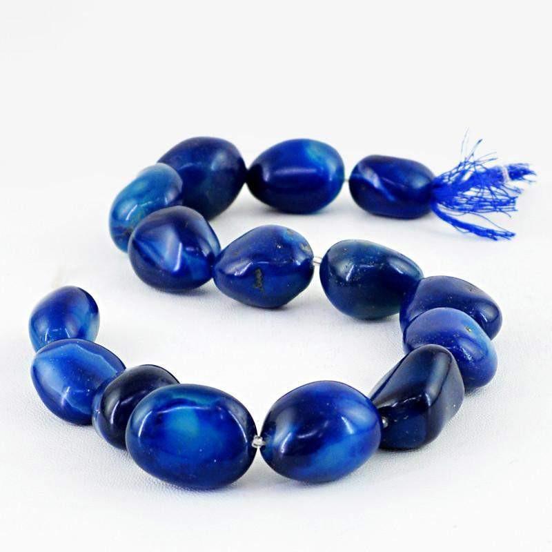 gemsmore:Natural Unheated Blue Onyx Beads Strand