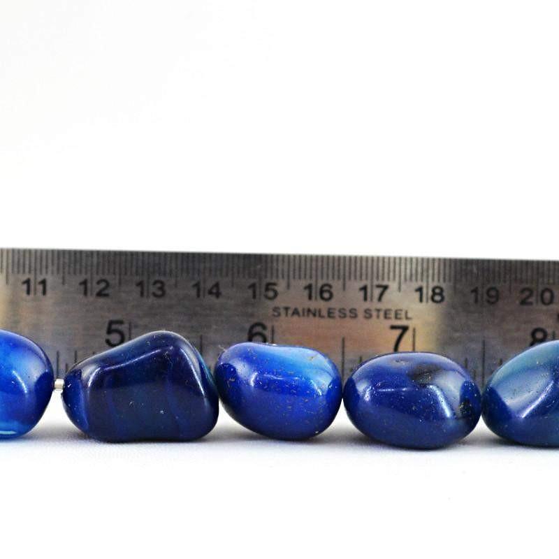 gemsmore:Natural Unheated Blue Onyx Beads Strand