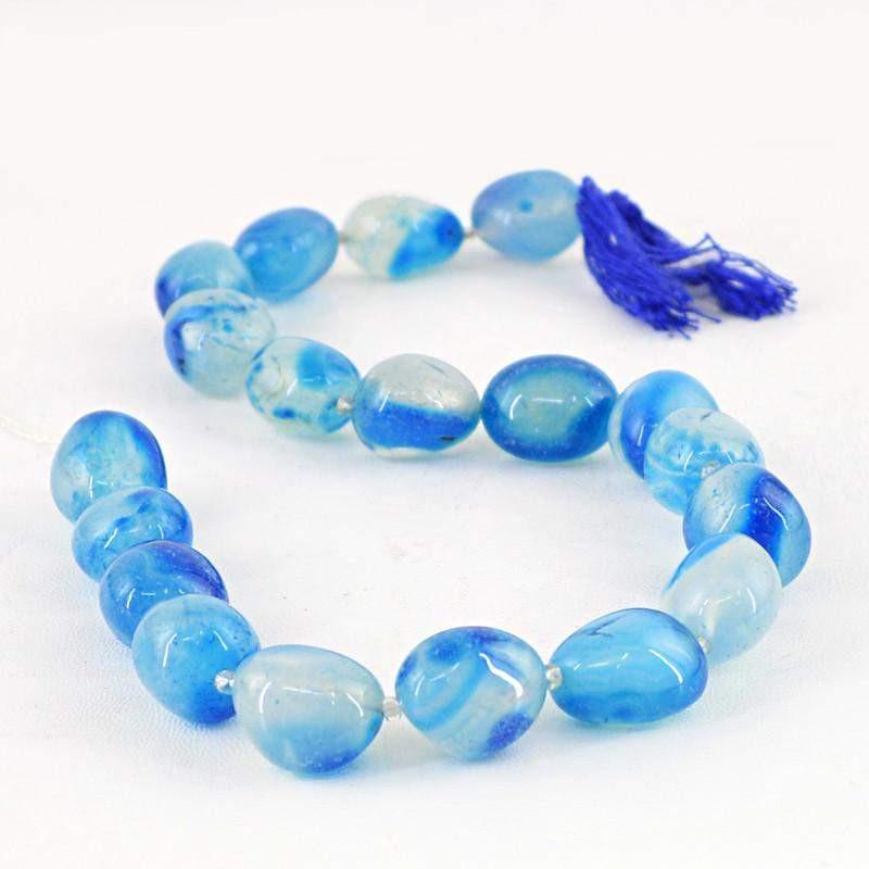 gemsmore:Natural Unheated Blue Onyx Beads Strand