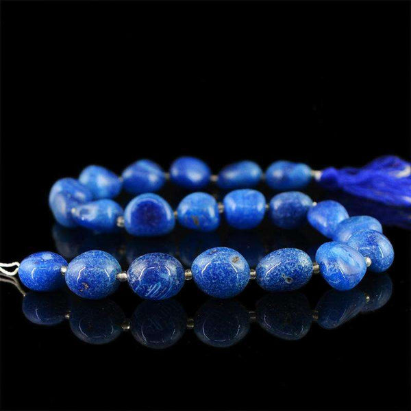 gemsmore:Natural Unheated Blue Onyx Beads Strand