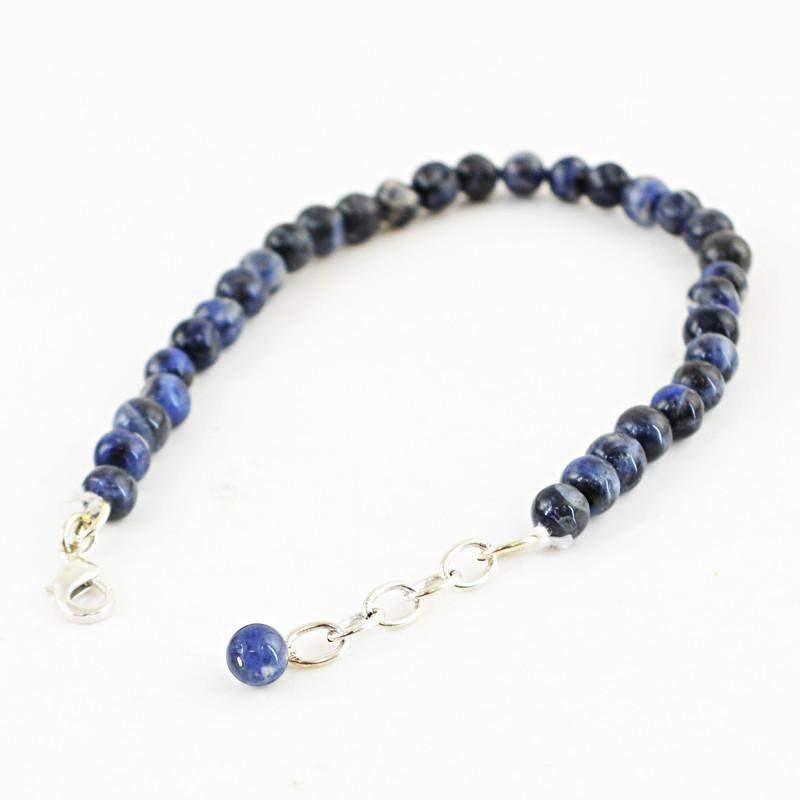 gemsmore:Natural Unheated Blue Sodalite Bracelet Round Shape Beads