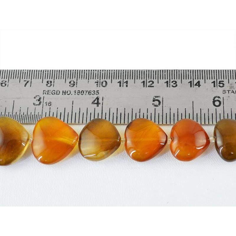 gemsmore:Natural Unheated Brown Onyx Heart Shape Beads Strand