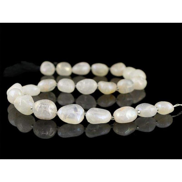 gemsmore:Natural Unheated Drilled Coated White Agate Beads Strand