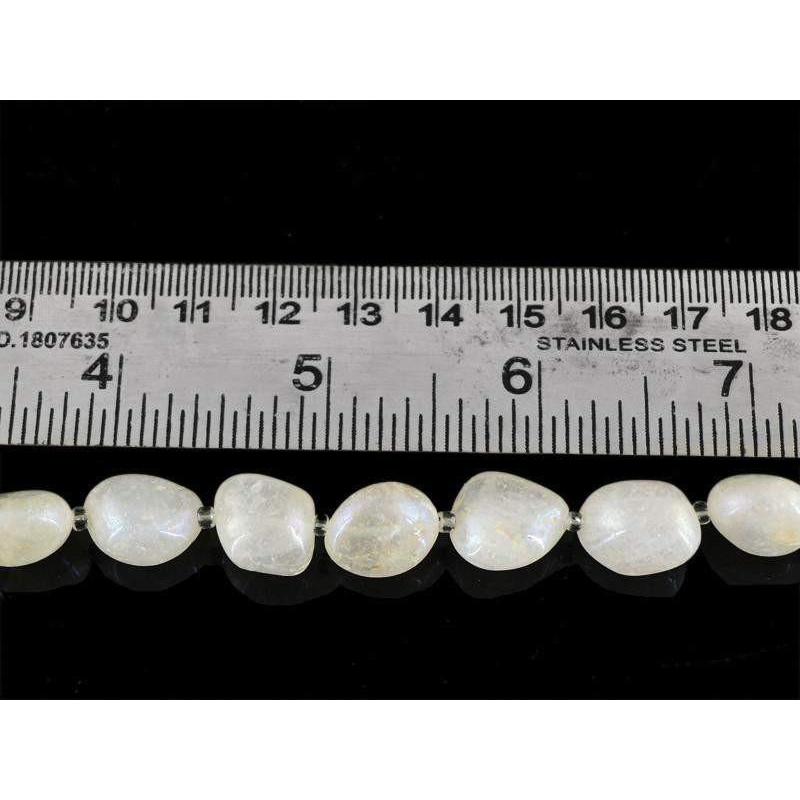 gemsmore:Natural Unheated Drilled Coated White Agate Beads Strand