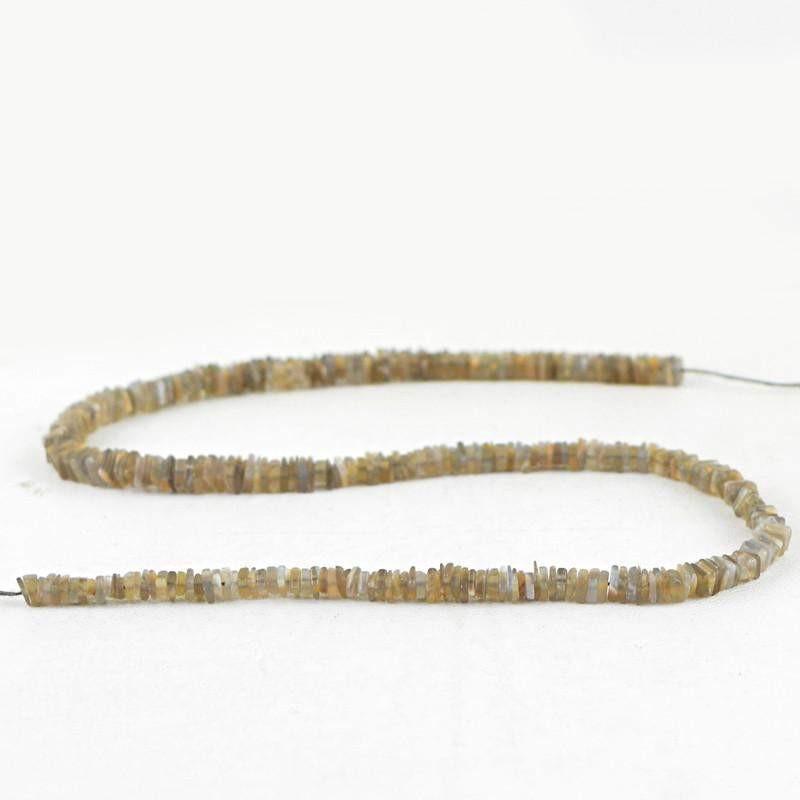 gemsmore:Natural Unheated Drilled Labradorite Beads Strand